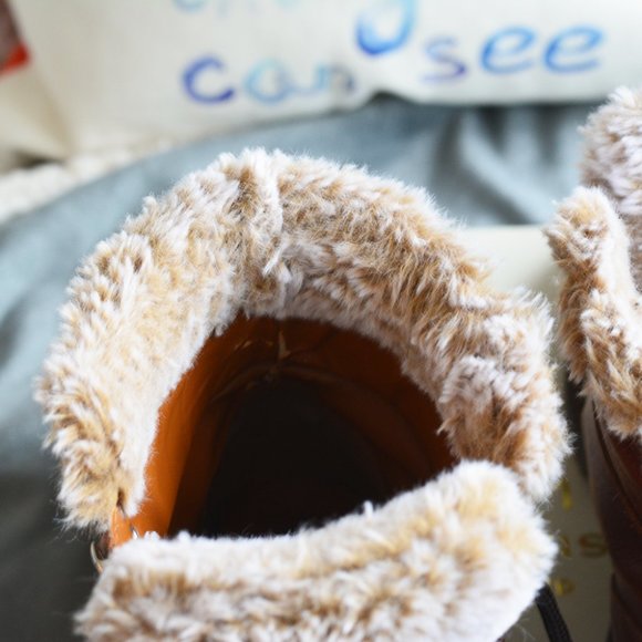 Zara Leather Faux Fur Hiking Boots - Picture 8 of 11